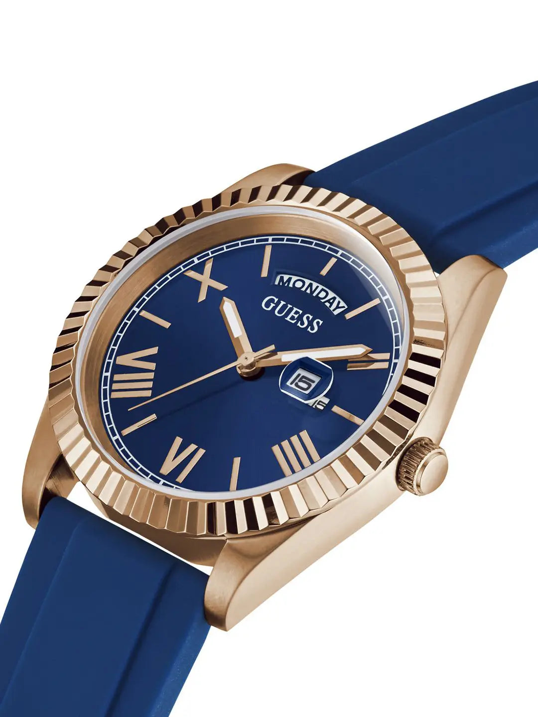 Guess Blue Dial Blue Silicone Strap Men's Analog Watch GW0335G2 - view 2