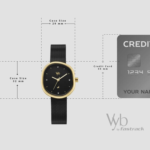 Fastrack Vyb Muse Black Dial Black Stainless Steel Strap Women's Watch FV60087KM01 - view 3