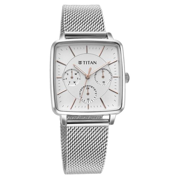 Titan Avant Garde Silver Dial Stainless Steel Strap Women's Multifunction Watch 95176SM01 - view 1