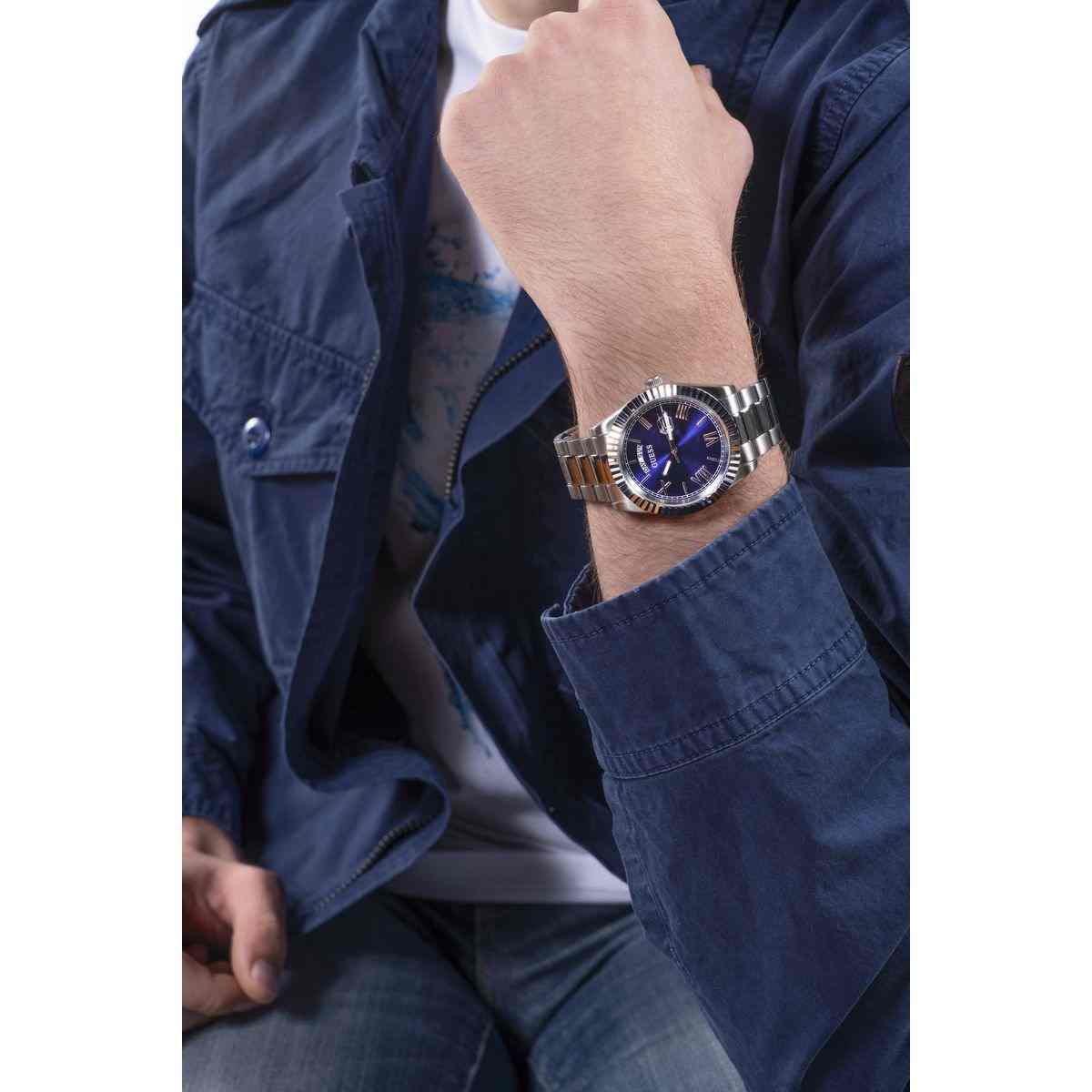 Guess Connoisseur Blue Dial Silver-Tone Stainless Steel Strap Men's Watch GW0265G7 - view 4