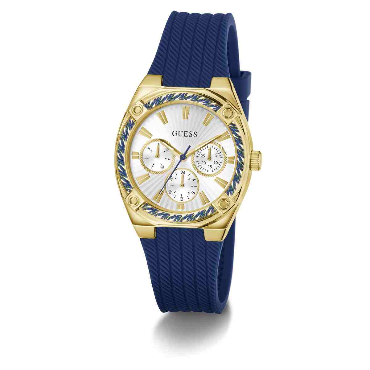 Guess White Dial Blue Silicone Strap Women's Watch GW1036L2 - view 4