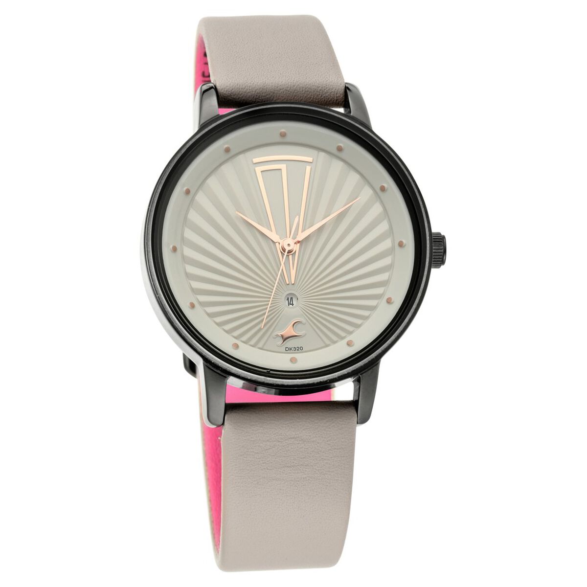Fastrack Ruffles Grey Dial Grey Leather Strap Women's Watch 6206NL01 - view 2