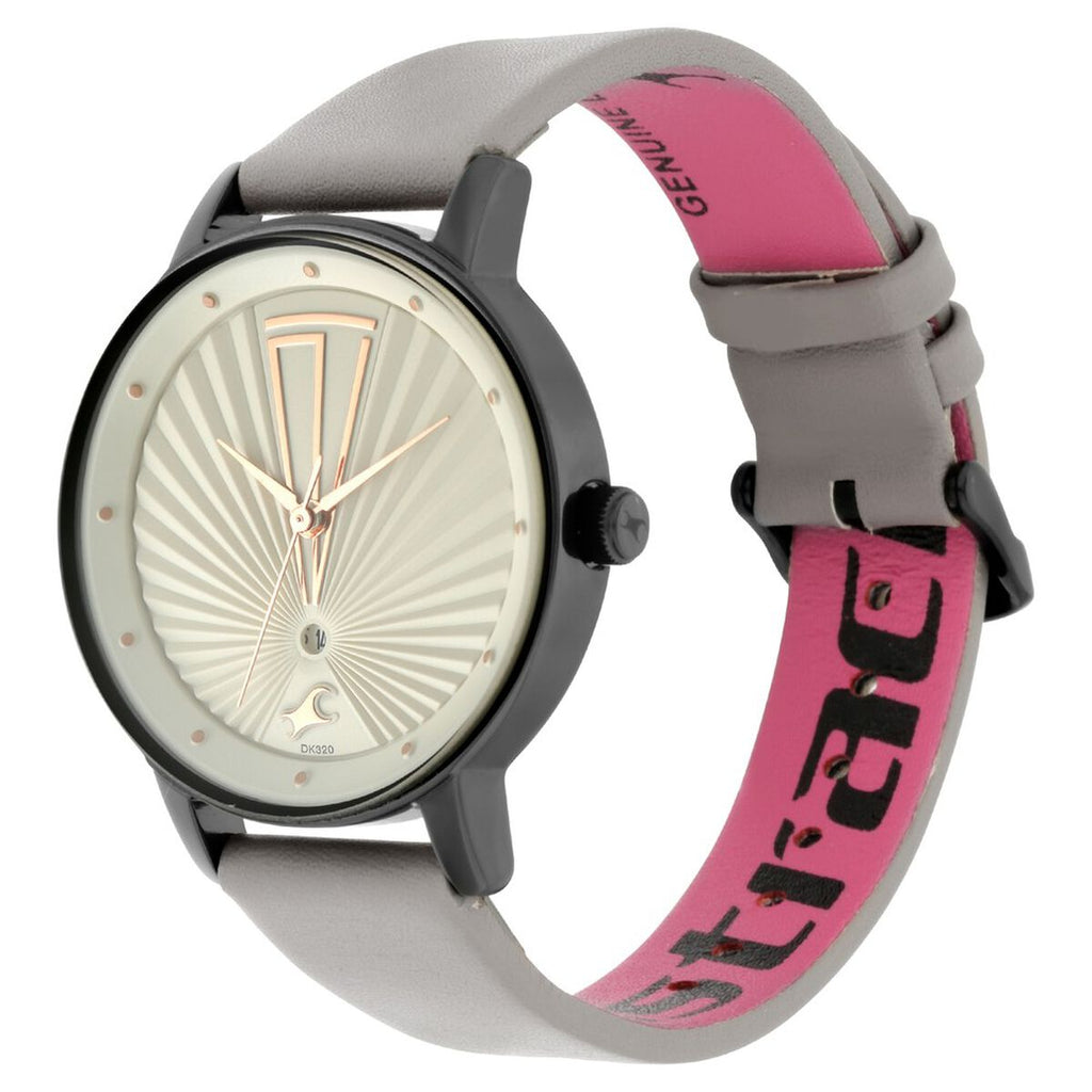 Fastrack Ruffles Grey Dial Grey Leather Strap Women's Watch 6206NL01 - view 4