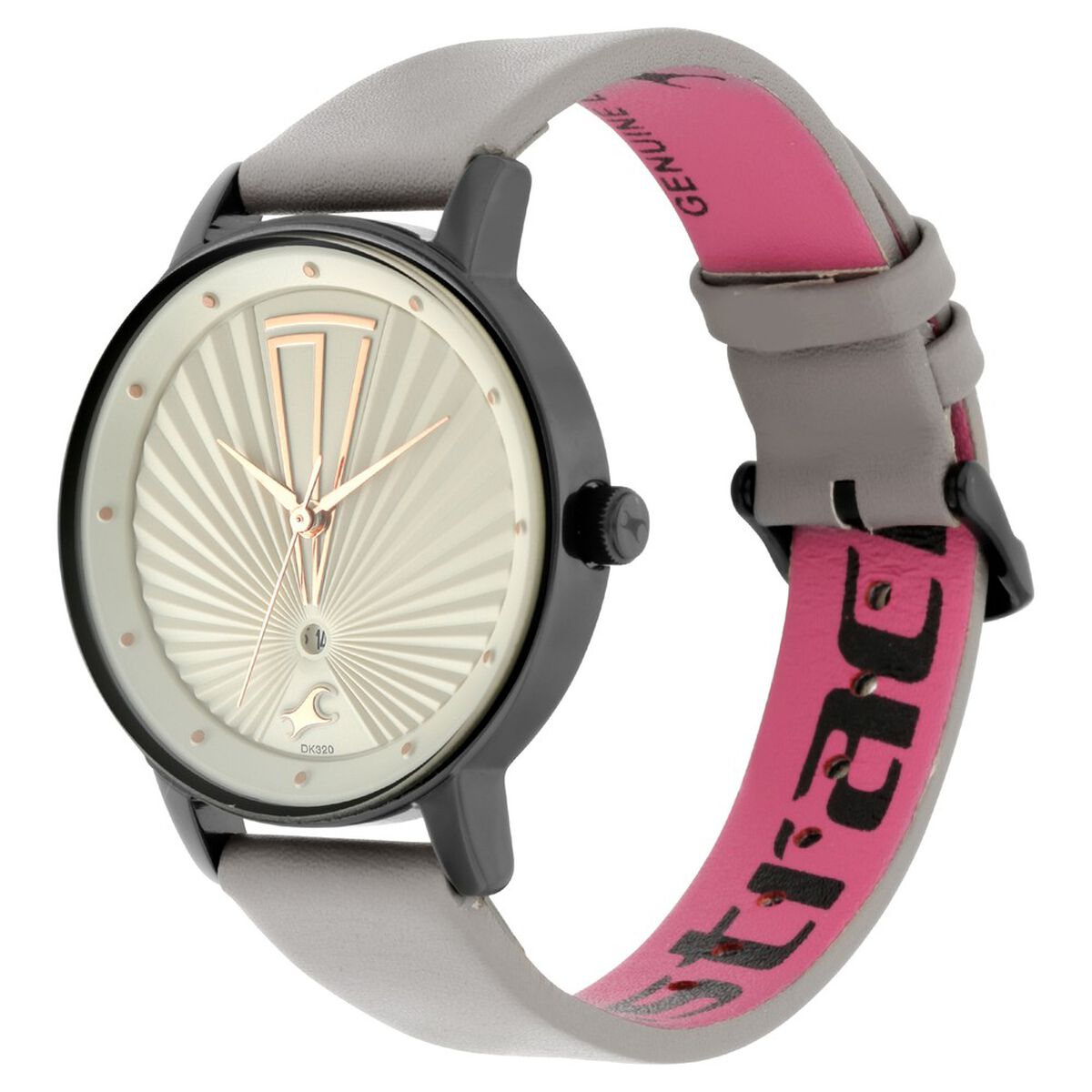 Fastrack Ruffles Grey Dial Grey Leather Strap Women's Watch 6206NL01 - view 4