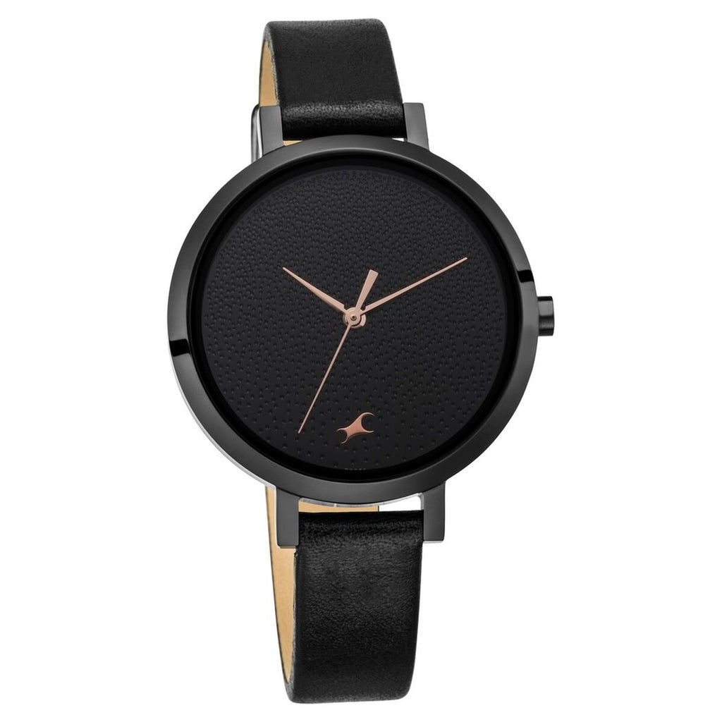 Fastrack Paint Me Black Dial Black Leather Strap Women's Watch 6230NL01 - view 1