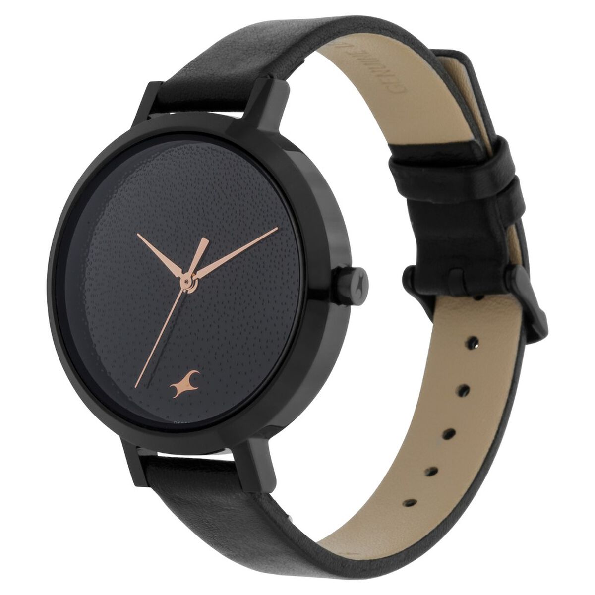 Fastrack Paint Me Black Dial Black Leather Strap Women's Watch 6230NL01 - view 3