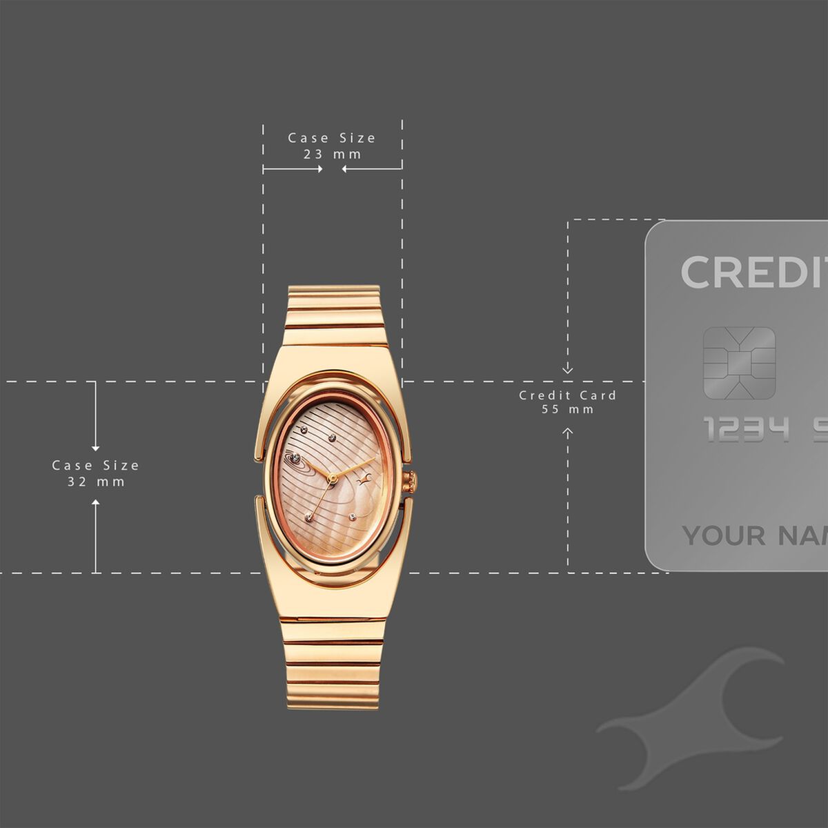Fastrack UFO Yellow Mother of Pearl Dial Rose Gold Stainless Steel Strap Women's Watch 6318WM01 - view 4