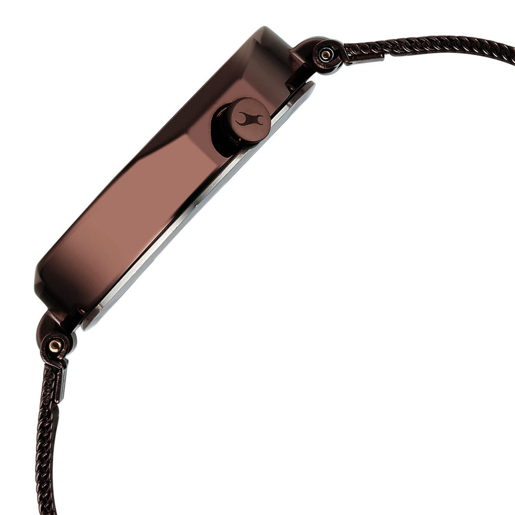 Fastrack Tick Tock Multifunction Brown Dial Brown Stainless Steel Strap Women's Watch 6319QM01 - view 4