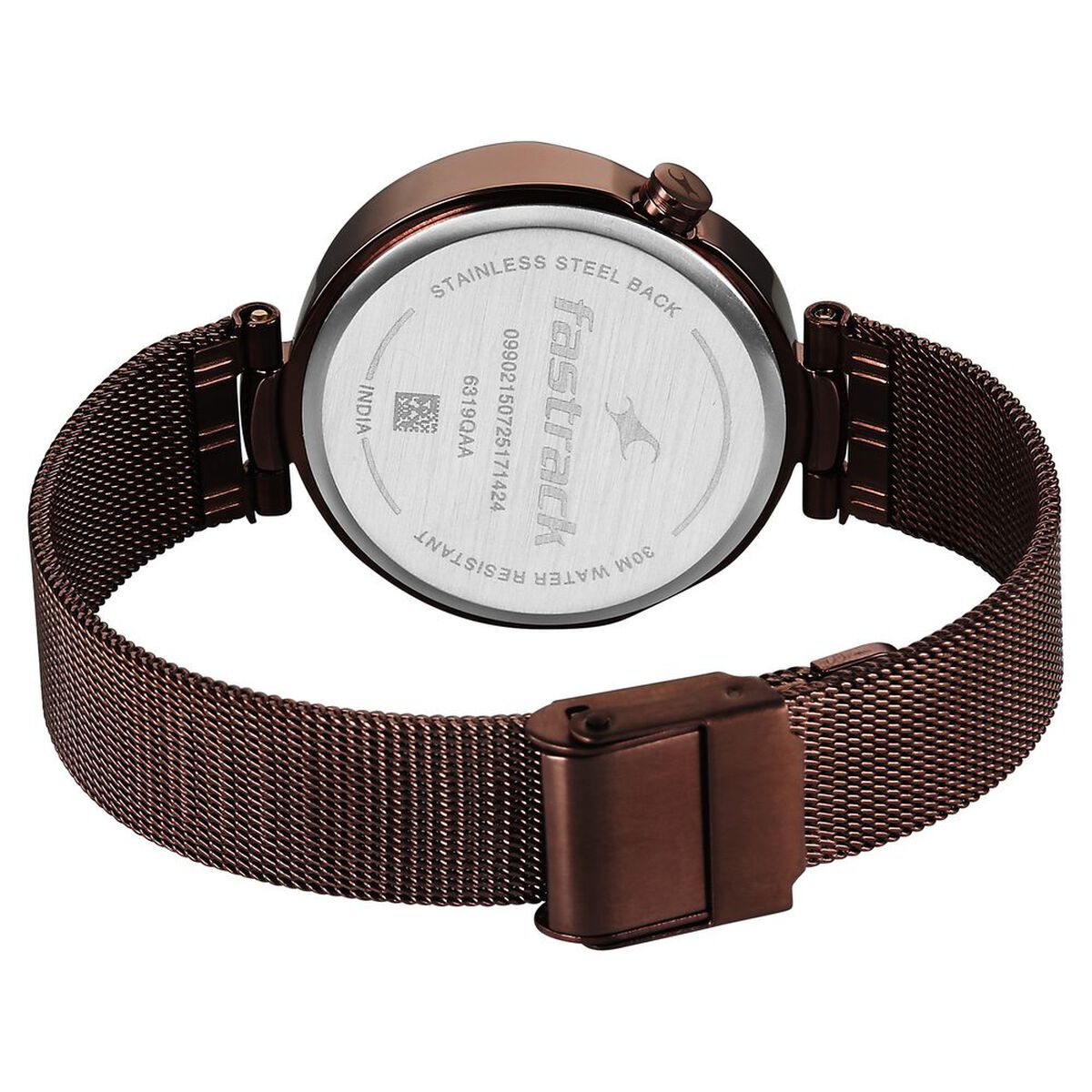Fastrack Tick Tock Multifunction Brown Dial Brown Stainless Steel Strap Women's Watch 6319QM01 - view 5