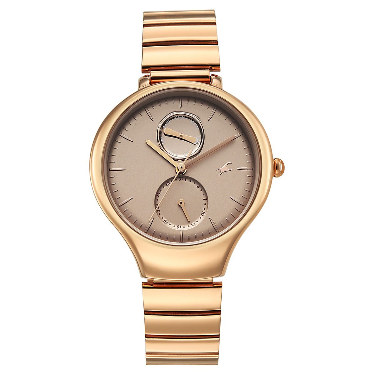 Fastrack Gelato Caramel Dial Rose Gold Stainless Steel Strap Women's Watch 6327WM01 - view 2