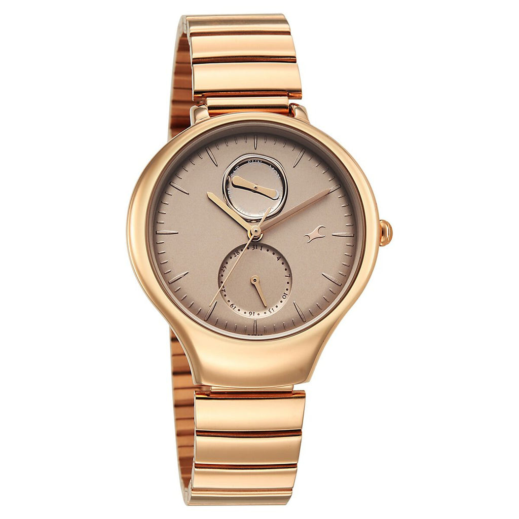 Fastrack Gelato Caramel Dial Rose Gold Stainless Steel Strap Women's Watch 6327WM01 - view 3