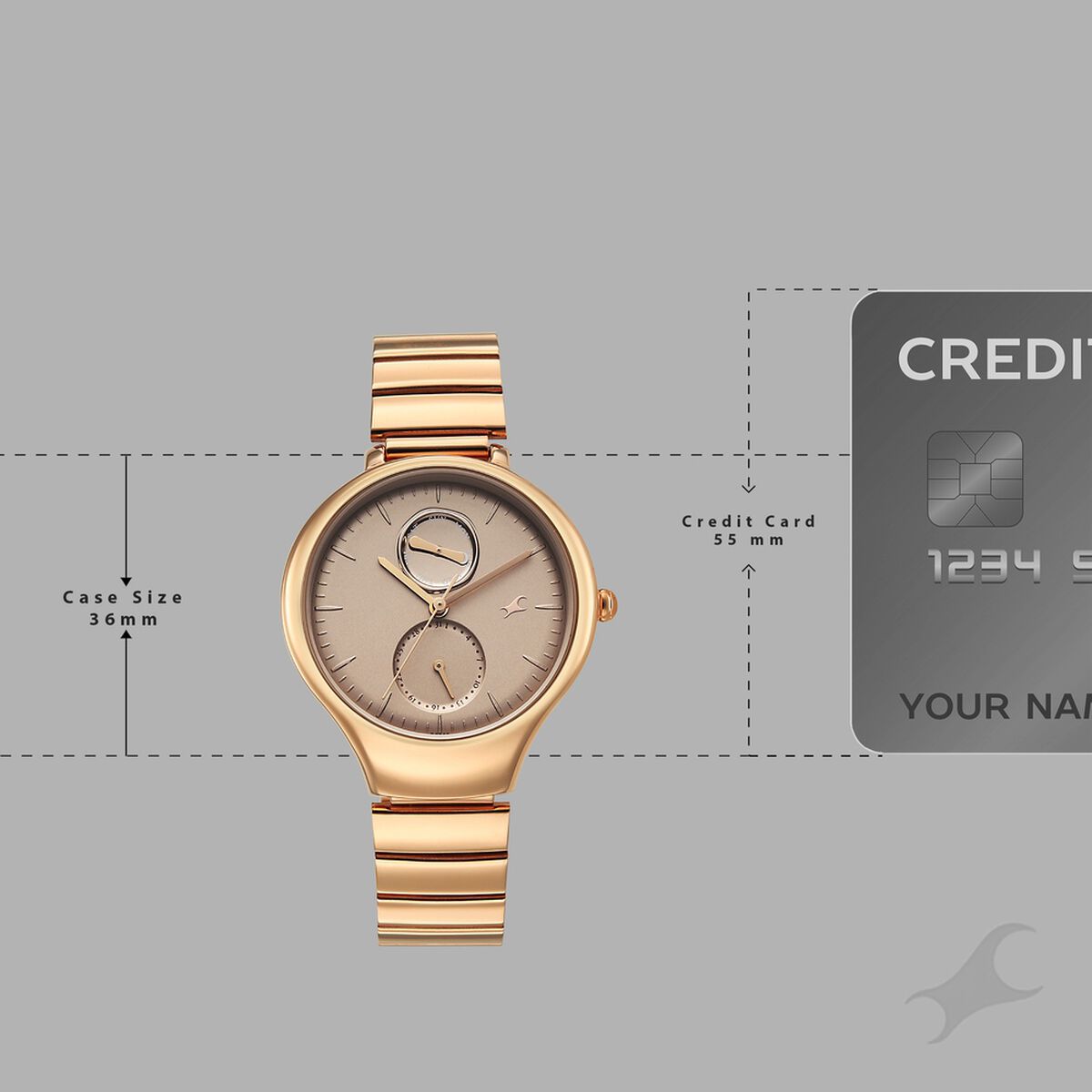 Fastrack Gelato Caramel Dial Rose Gold Stainless Steel Strap Women's Watch 6327WM01 - view 4