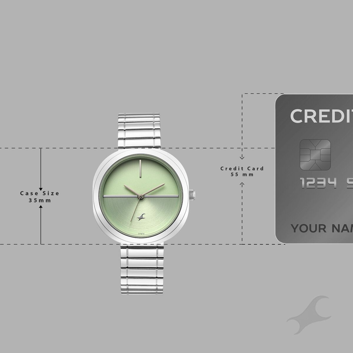 Fastrack 9 to Fine Green Dial Silver Stainless Steel Strap Women's Watch 6330SM01 - view 4