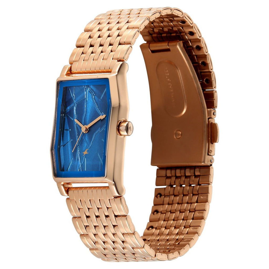 Fastrack Oceanyx 2.0 Blue Dial Rose Gold Stainless Steel Strap Women's Watch 6333WM01 - view 3
