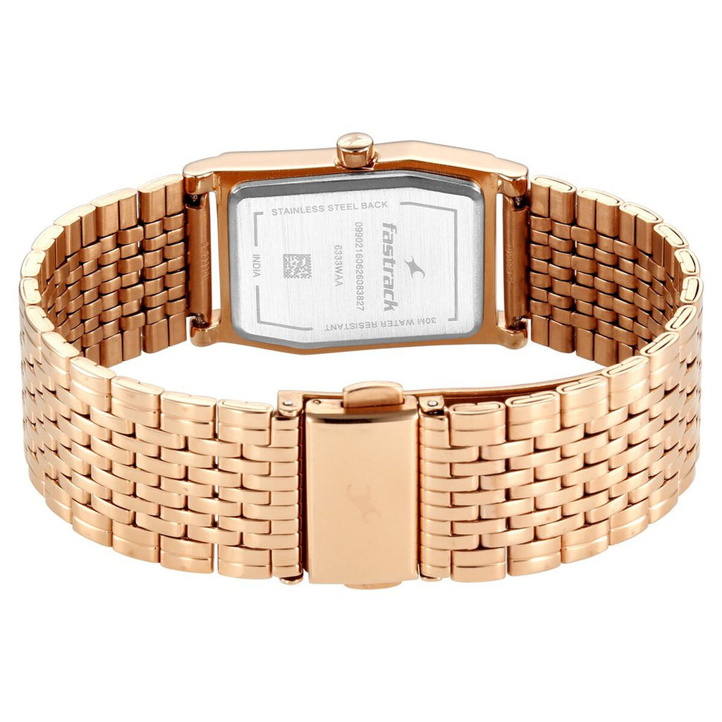 Fastrack Oceanyx 2.0 Blue Dial Rose Gold Stainless Steel Strap Women's Watch 6333WM01 - view 6
