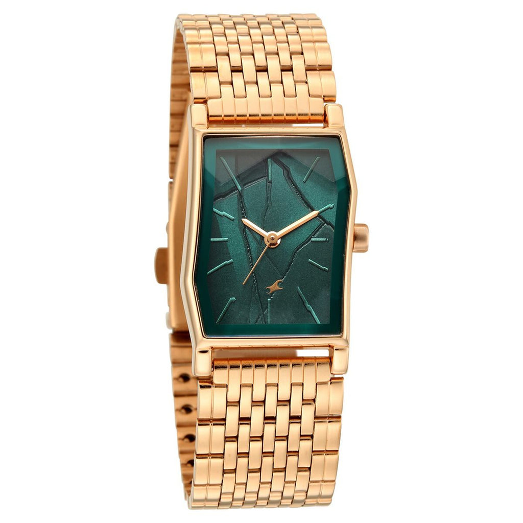 Fastrack Oceanyx 2.0 Green Dial Rose Gold Stainless Steel Strap Women's Watch 6333WM02 - view 2