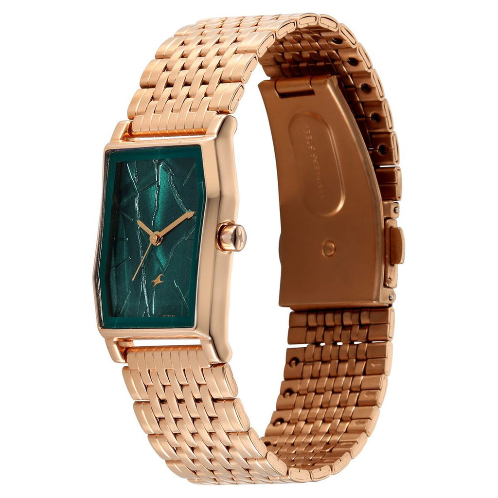 Fastrack Oceanyx 2.0 Green Dial Rose Gold Stainless Steel Strap Women's Watch 6333WM02 - view 3