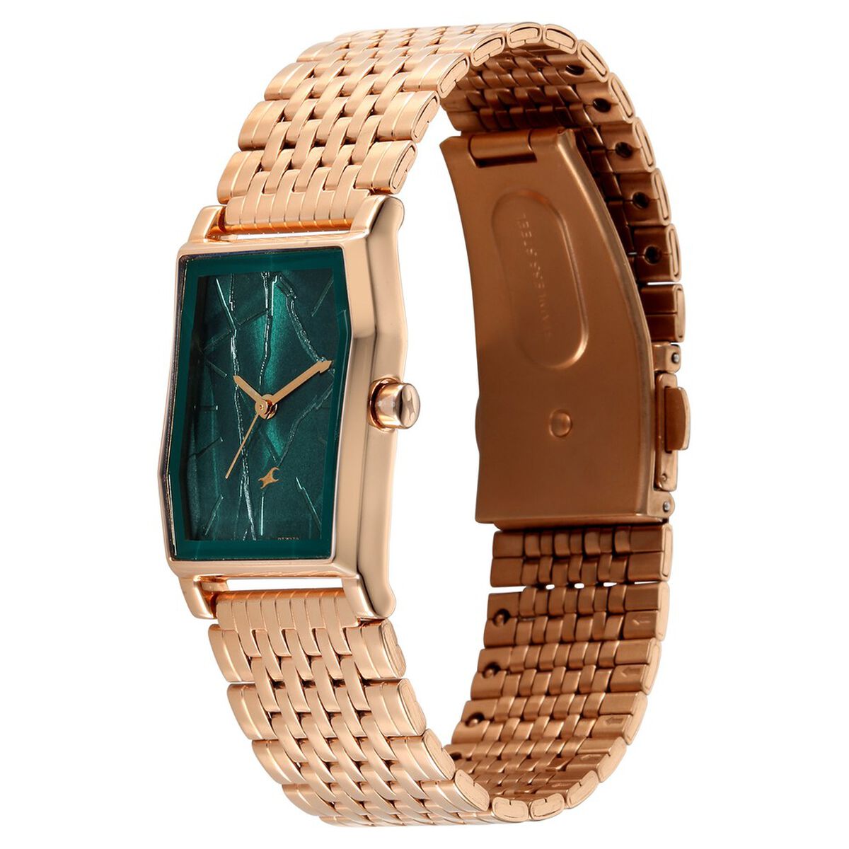 Fastrack Oceanyx 2.0 Green Dial Rose Gold Stainless Steel Strap Women's Watch 6333WM02 - view 3