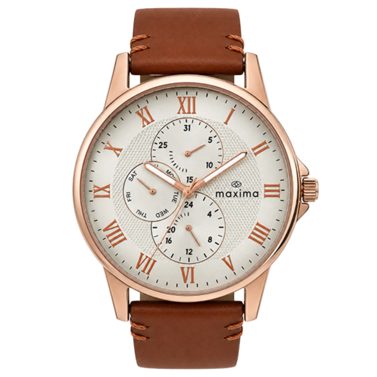 Maxima Attivo Silver Dial Leather Strap Men's Watch 67160LMGR - view 1