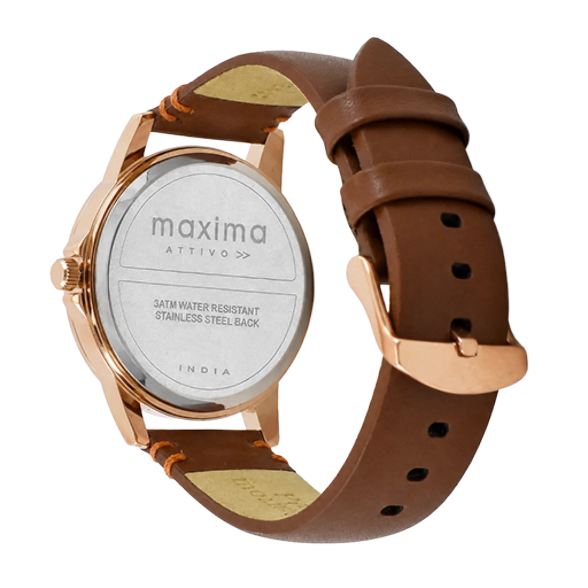 Maxima Attivo Silver Dial Leather Strap Men's Watch 67160LMGR - view 3