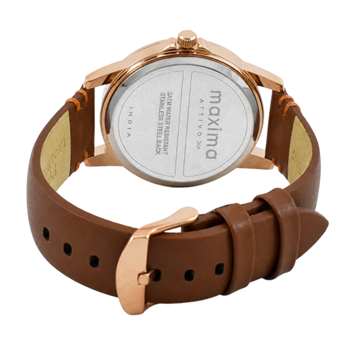 Maxima Attivo Silver Dial Leather Strap Men's Watch 67160LMGR - view 4