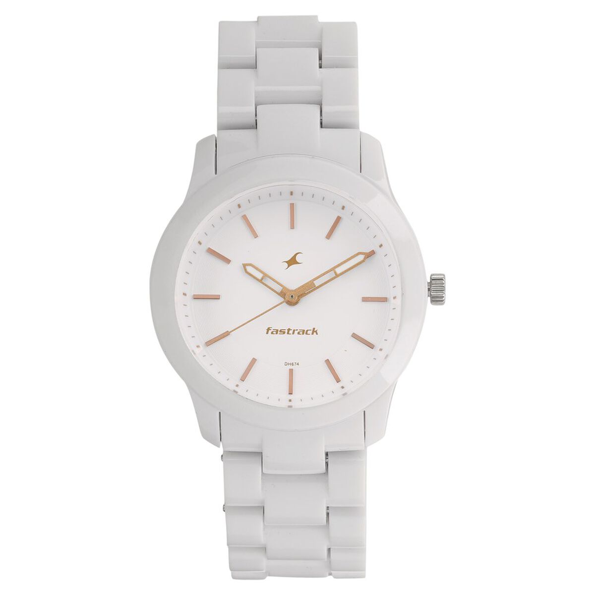 Fastrack Trendies White Dial White Plastic Strap Women's Watch 68006PP02 - view 1