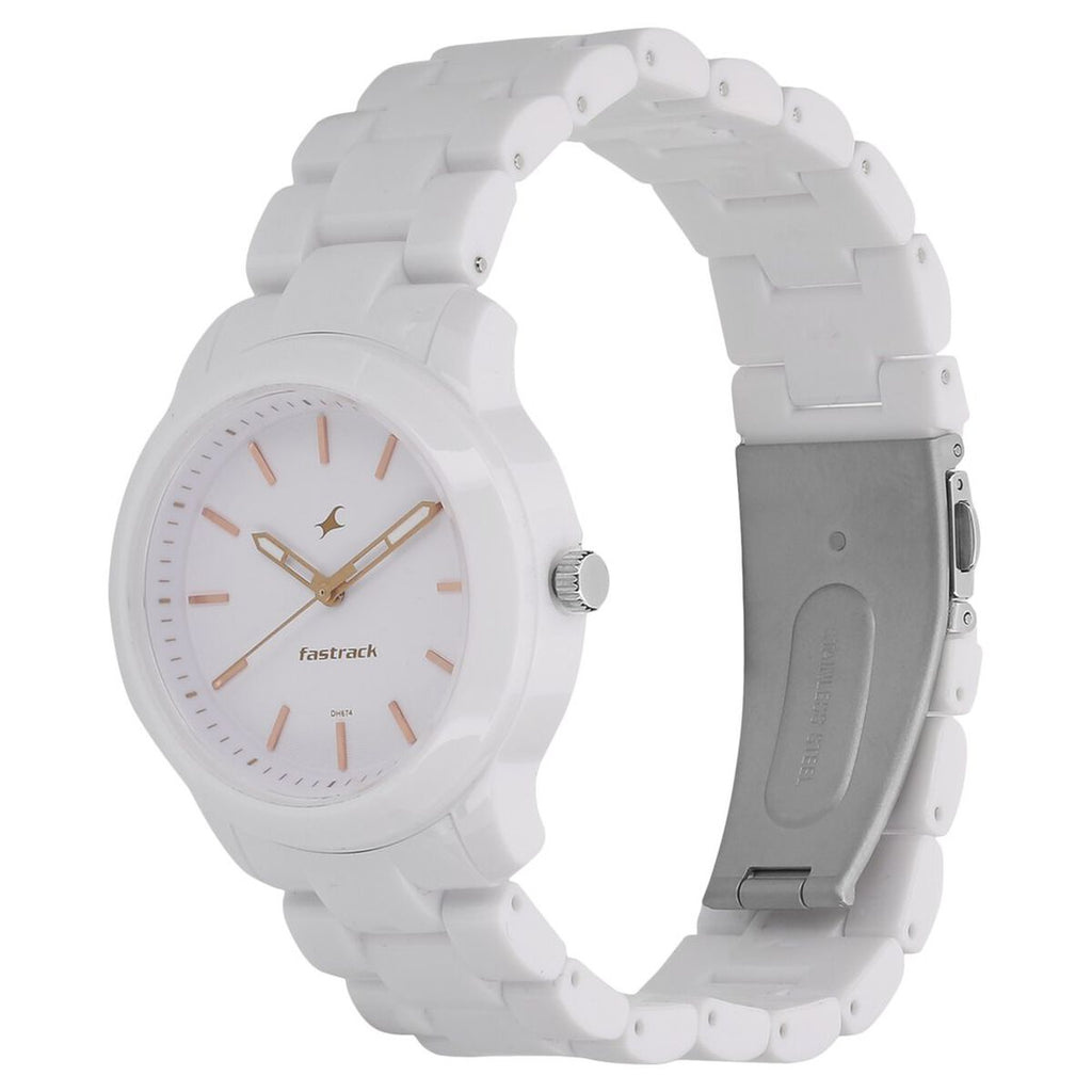 Fastrack Trendies White Dial White Plastic Strap Women's Watch 68006PP02 - view 2