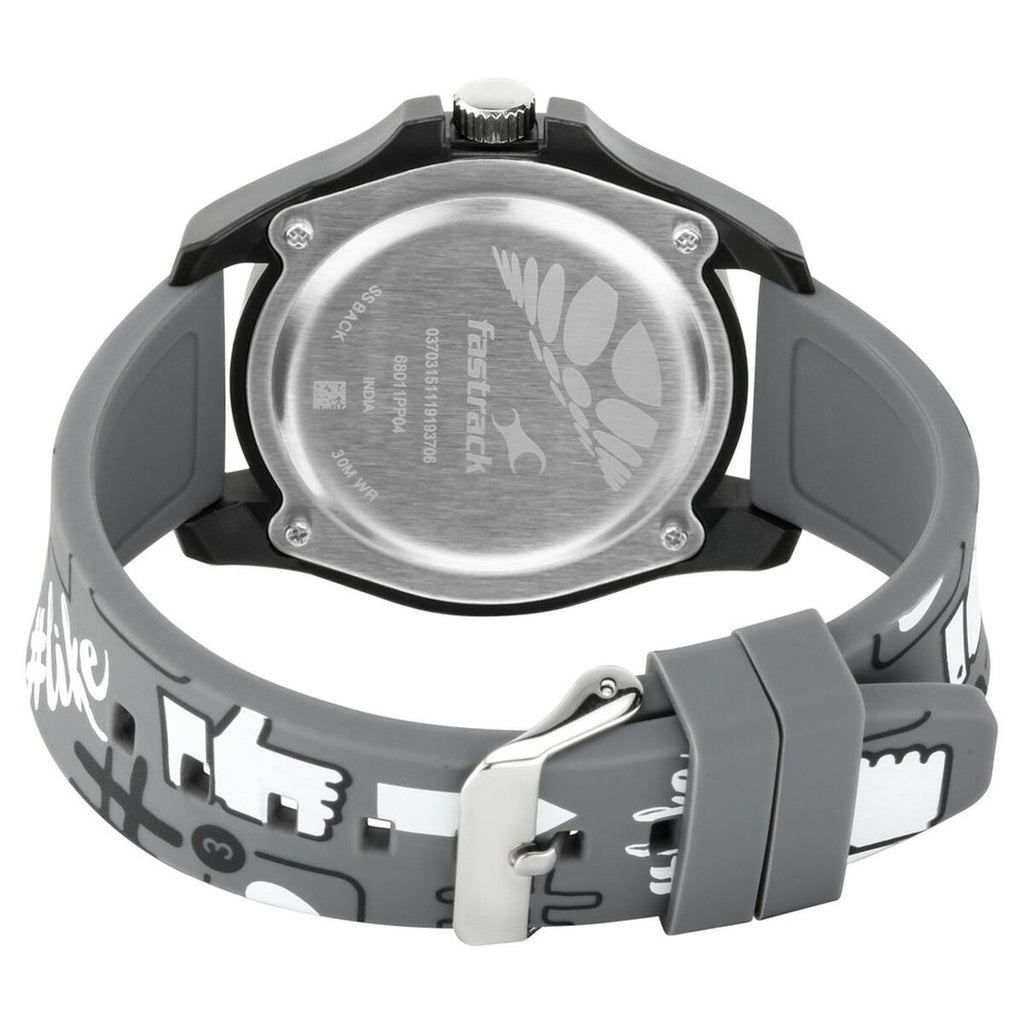 Fastrack Hashtag White Dial Grey Silicone Strap Watch 68011PP04 - view 5