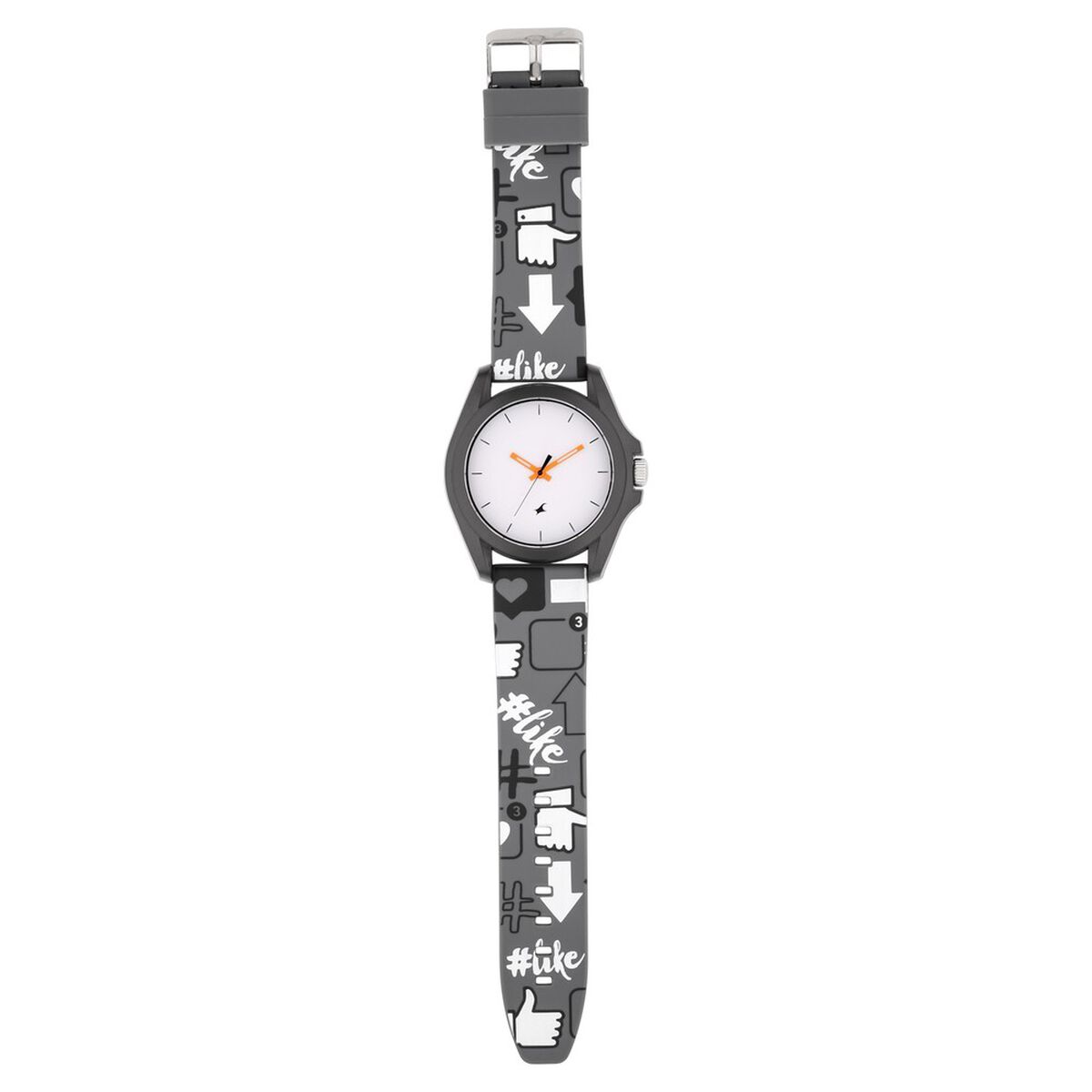 Fastrack Hashtag White Dial Grey Silicone Strap Watch 68011PP04 - view 6