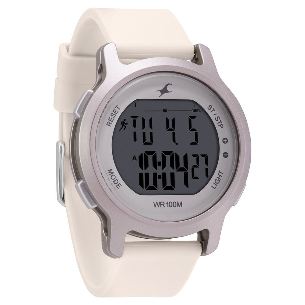 Fastrack Street Line Digital Dial Beige Silicone Strap Women's Watch 68027PP04 - view 1