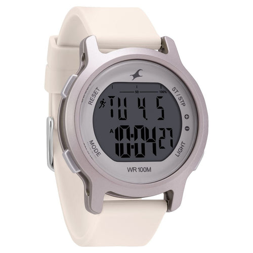 Fastrack Street Line Digital Dial Beige Silicone Strap Women's Watch 68027PP04 - view 1