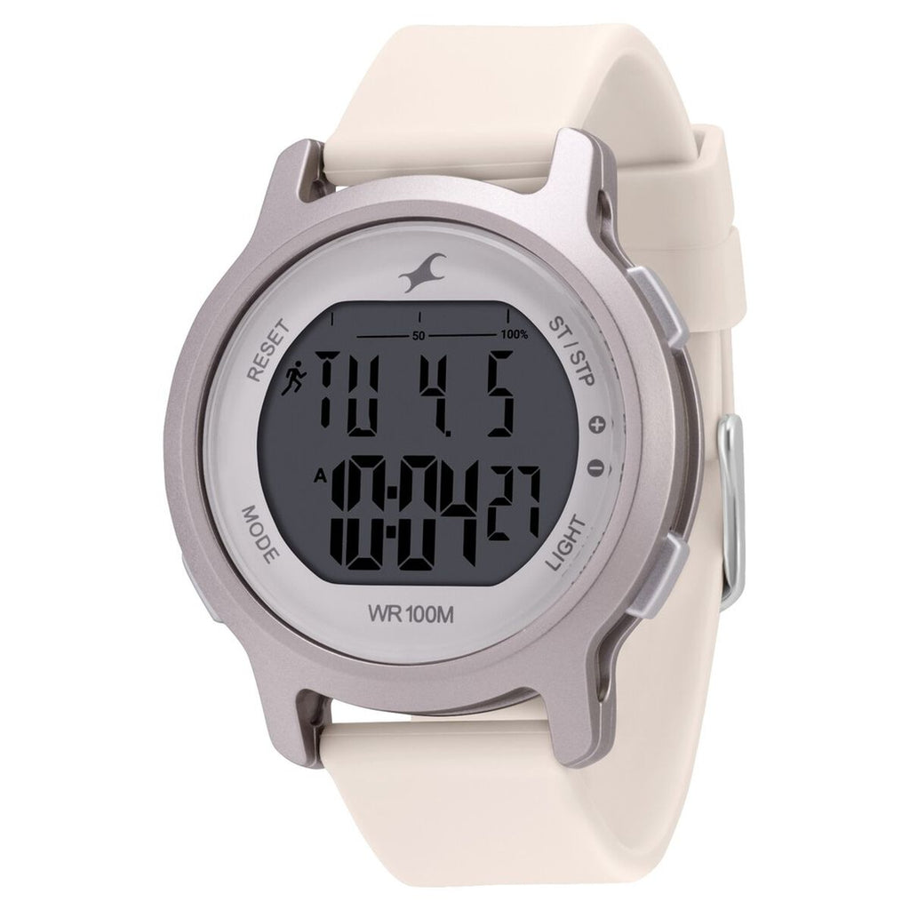 Fastrack Street Line Digital Dial Beige Silicone Strap Women's Watch 68027PP04 - view 2