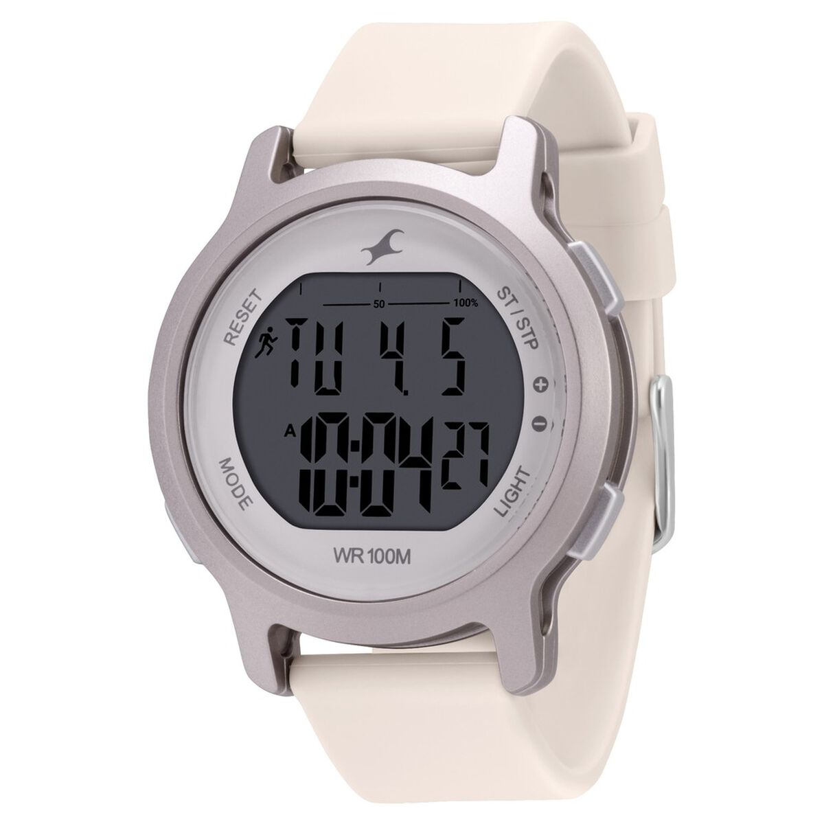 Fastrack Street Line Digital Dial Beige Silicone Strap Women's Watch 68027PP04 - view 2