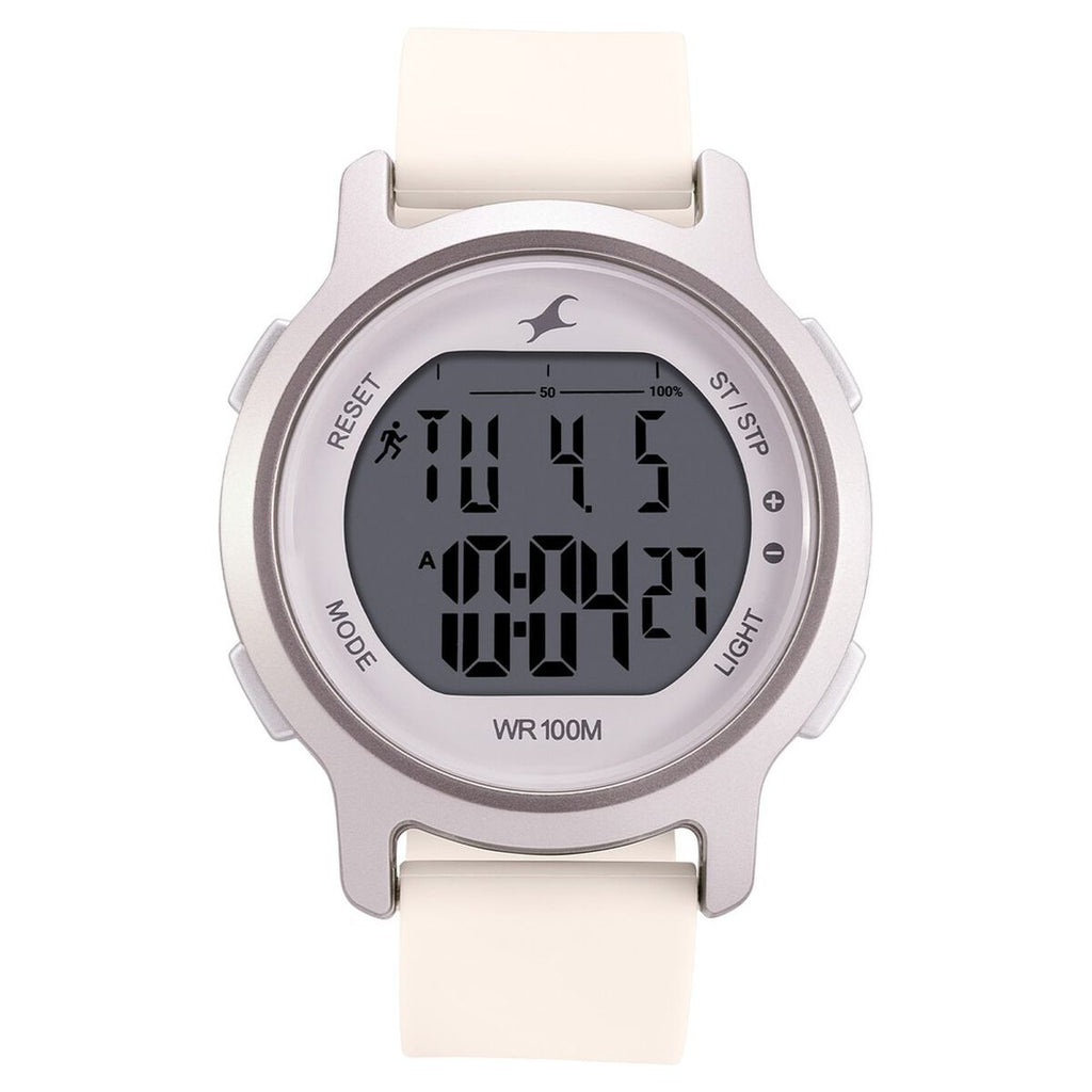 Fastrack Street Line Digital Dial Beige Silicone Strap Women's Watch 68027PP04 - view 3