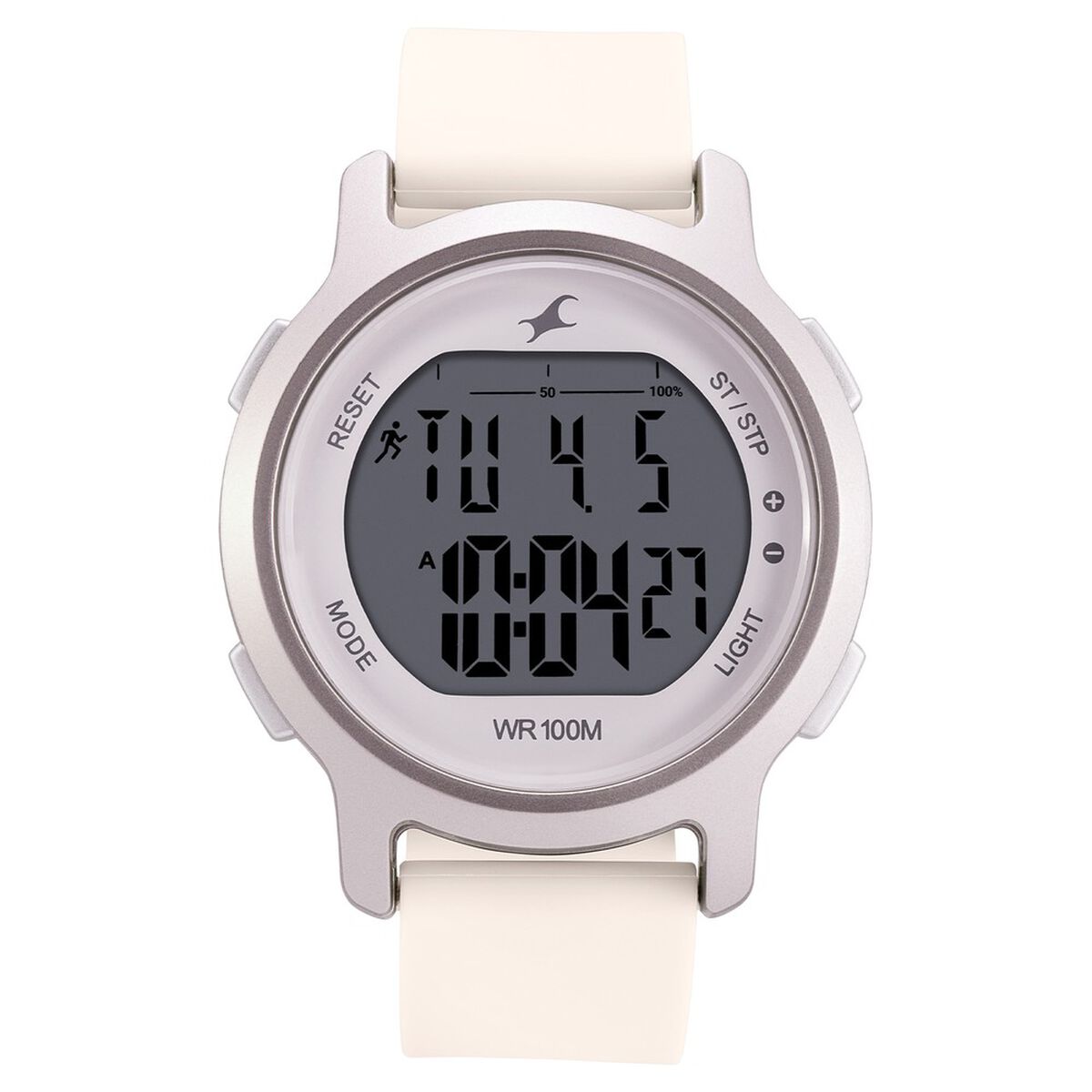 Fastrack Street Line Digital Dial Beige Silicone Strap Women's Watch 68027PP04 - view 3