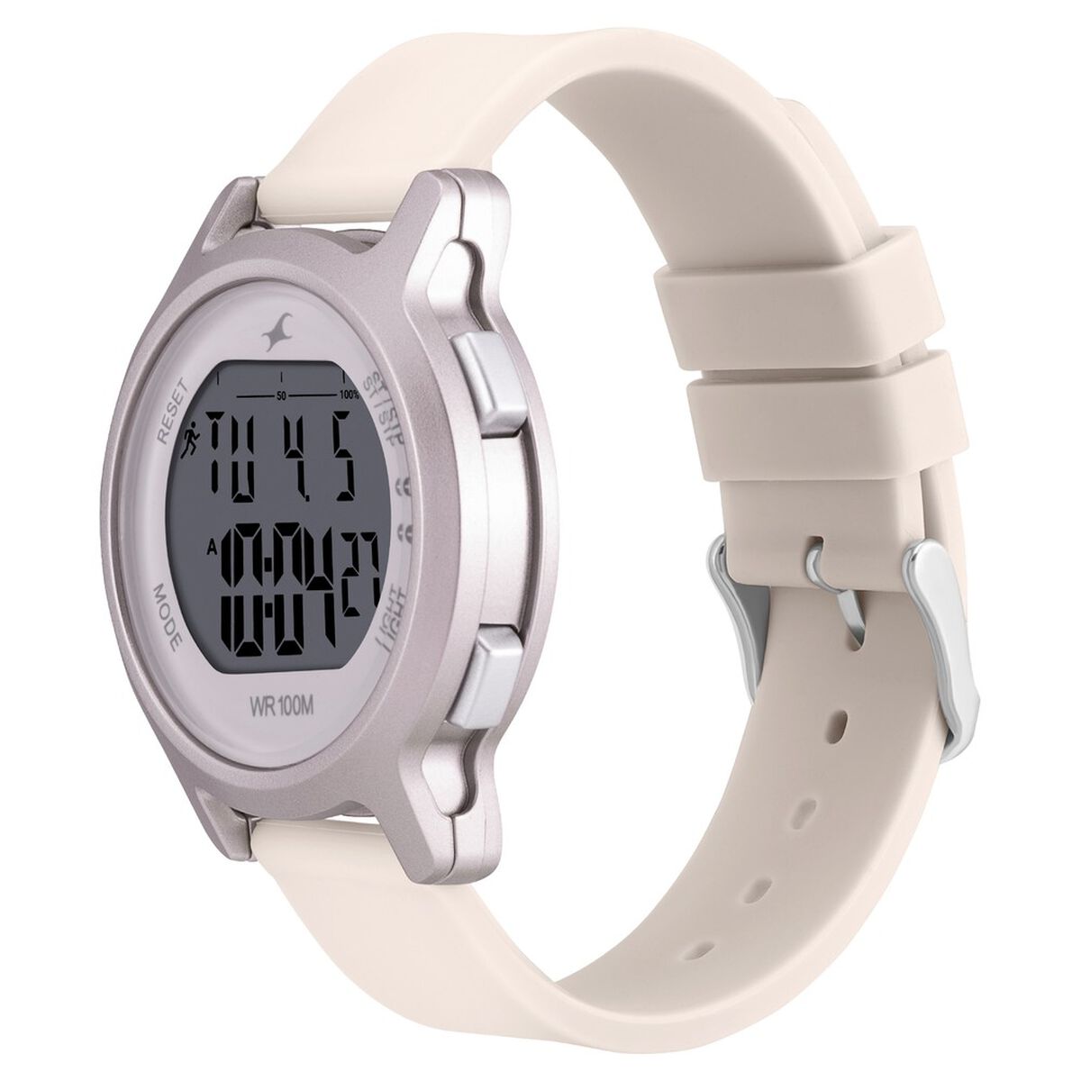 Fastrack Street Line Digital Dial Beige Silicone Strap Women's Watch 68027PP04 - view 4