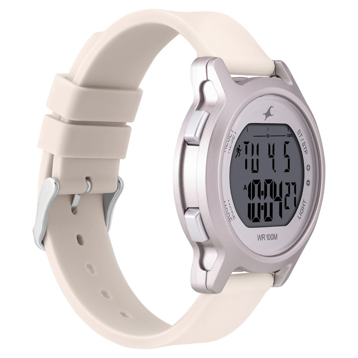 Fastrack Street Line Digital Dial Beige Silicone Strap Women's Watch 68027PP04 - view 5
