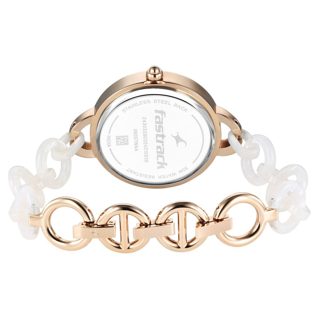 Fastrack Younique Mother of Pearl Dial Two Toned Acetate and Metal Strap Women's Watch 68037KD01 - view 6