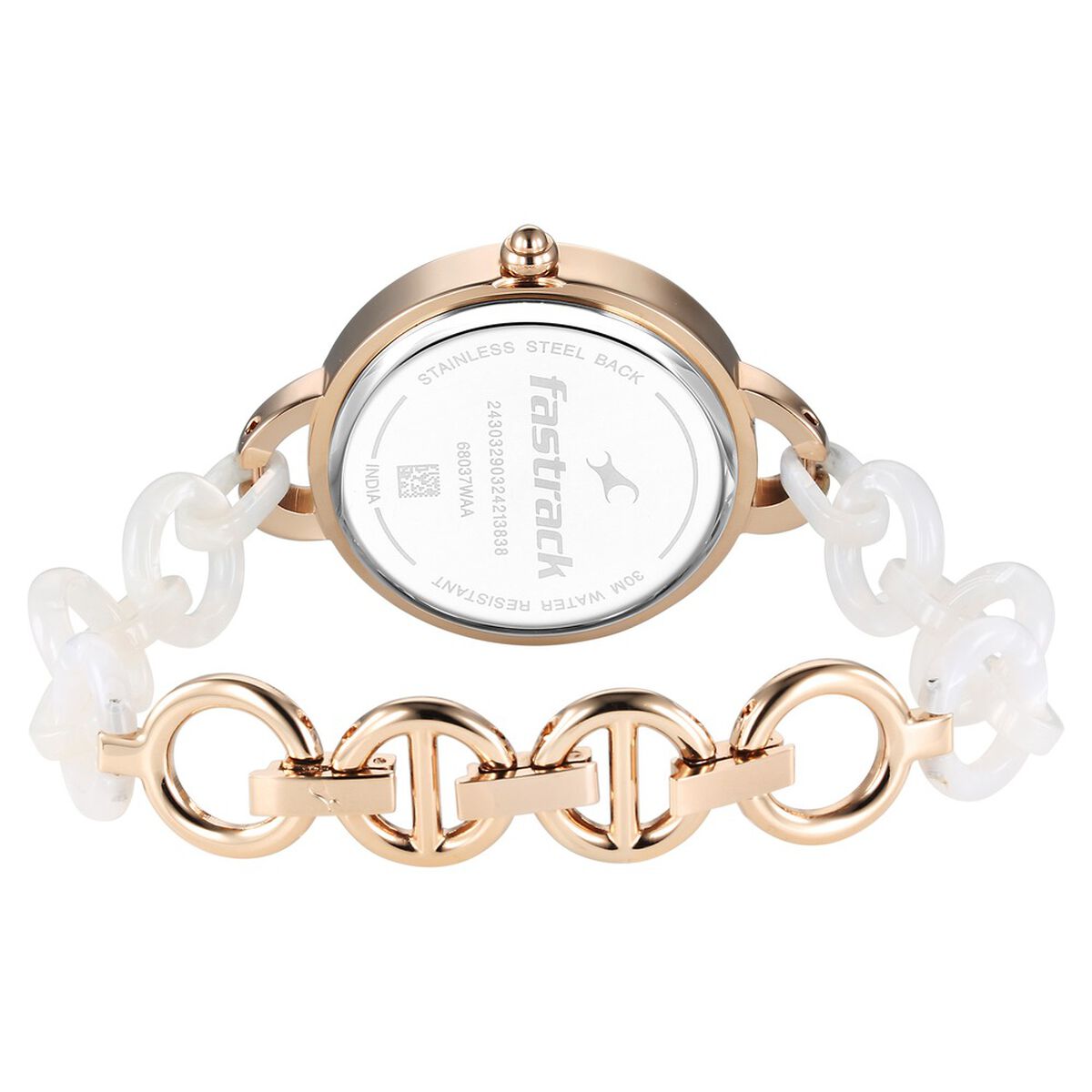 Fastrack Younique Mother of Pearl Dial Two Toned Acetate and Metal Strap Women's Watch 68037KD01 - view 6