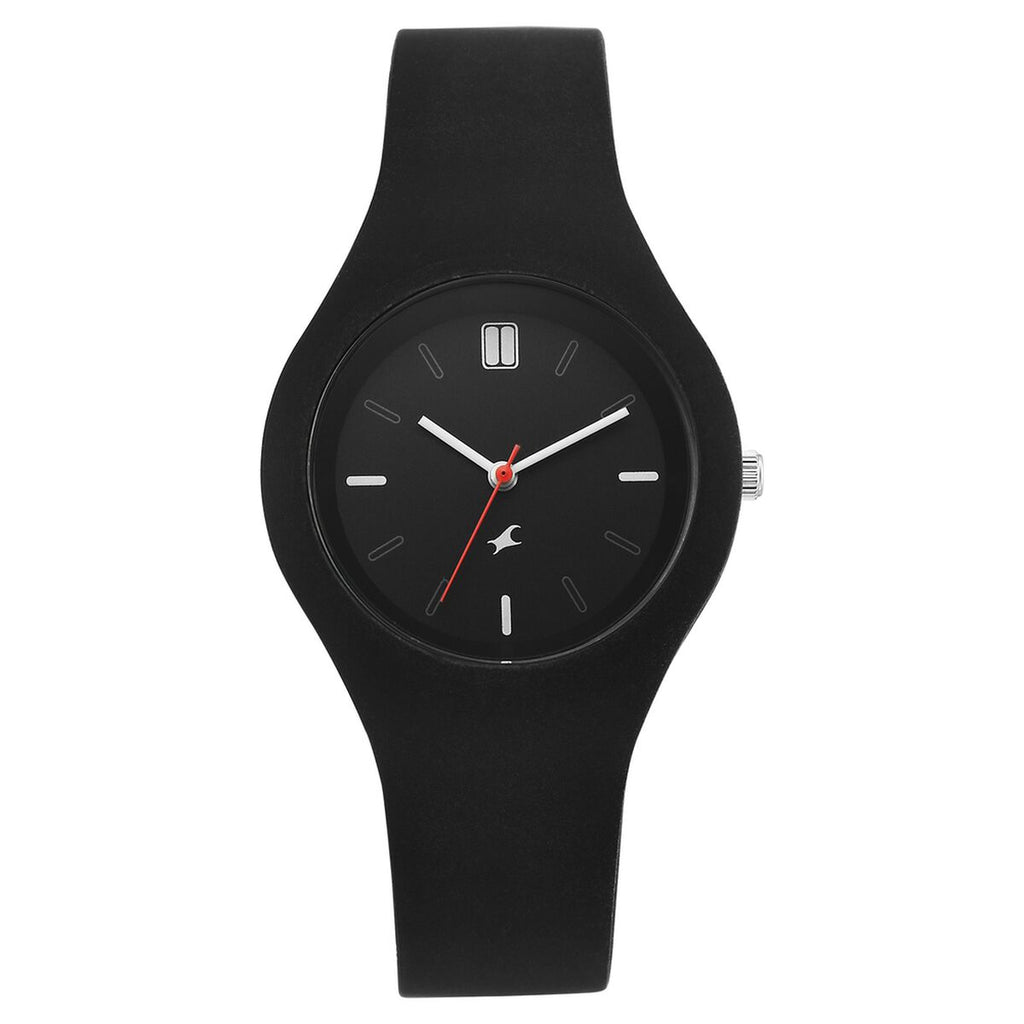 Fastrack Tweens Black Dial Black Silicone Strap Kids' Watch 68050PP03W - view 1