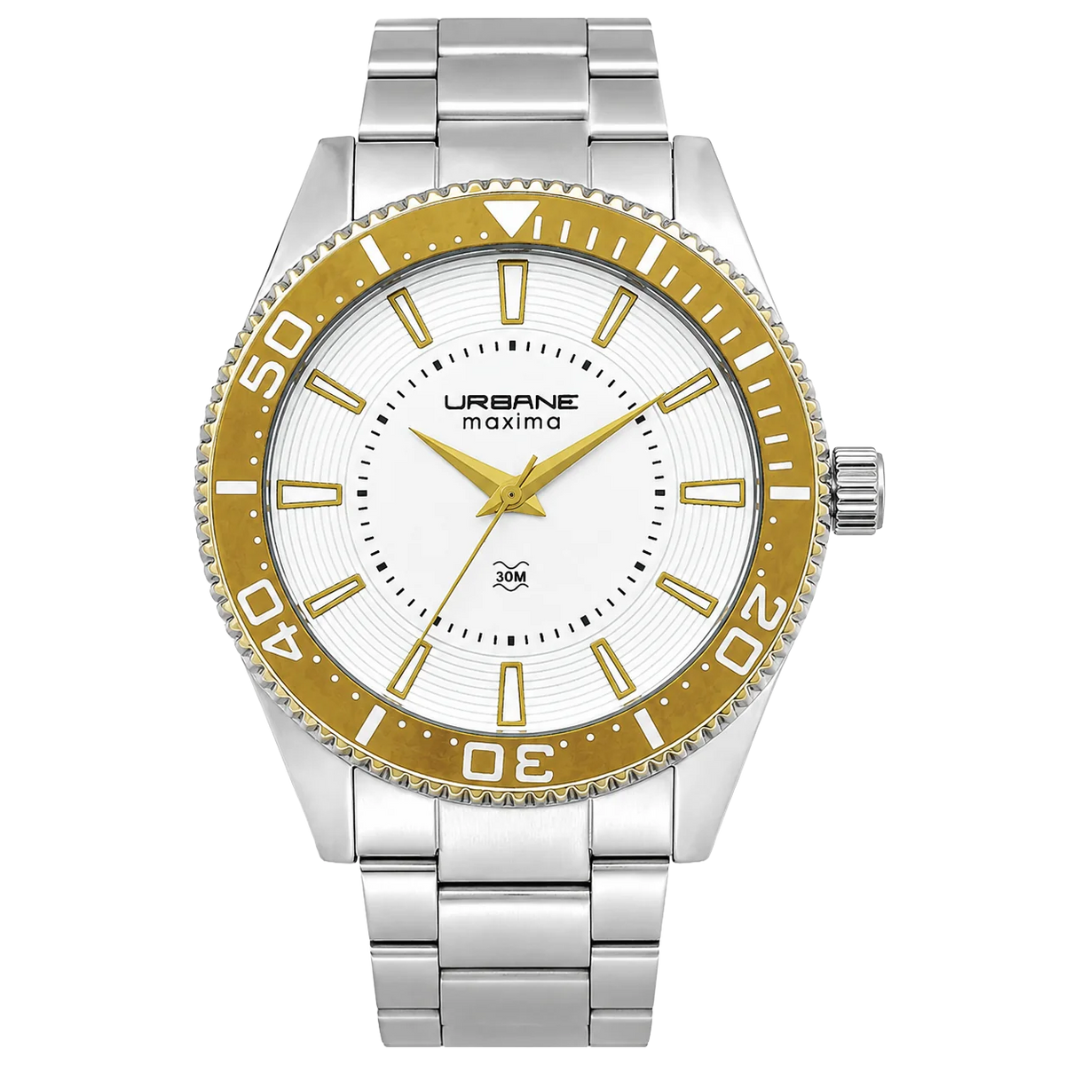 Maxima Urbane White Dial Two-Tone Stainless Steel Strap Men's Watch 69352CMGT - view 1