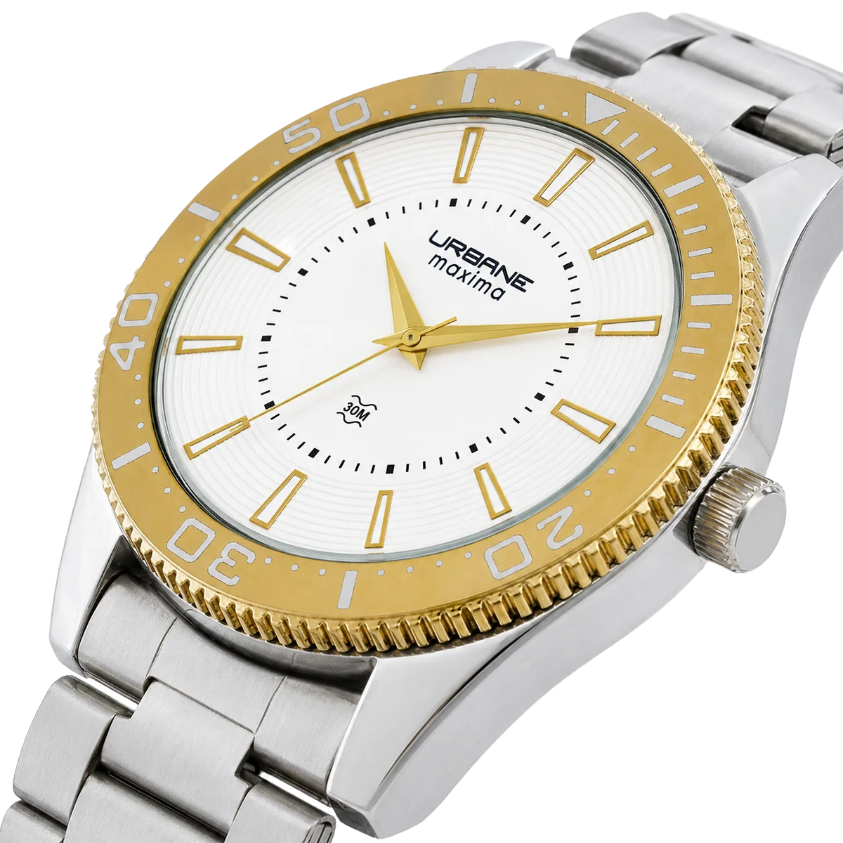 Maxima Urbane White Dial Two-Tone Stainless Steel Strap Men's Watch 69352CMGT - view 4