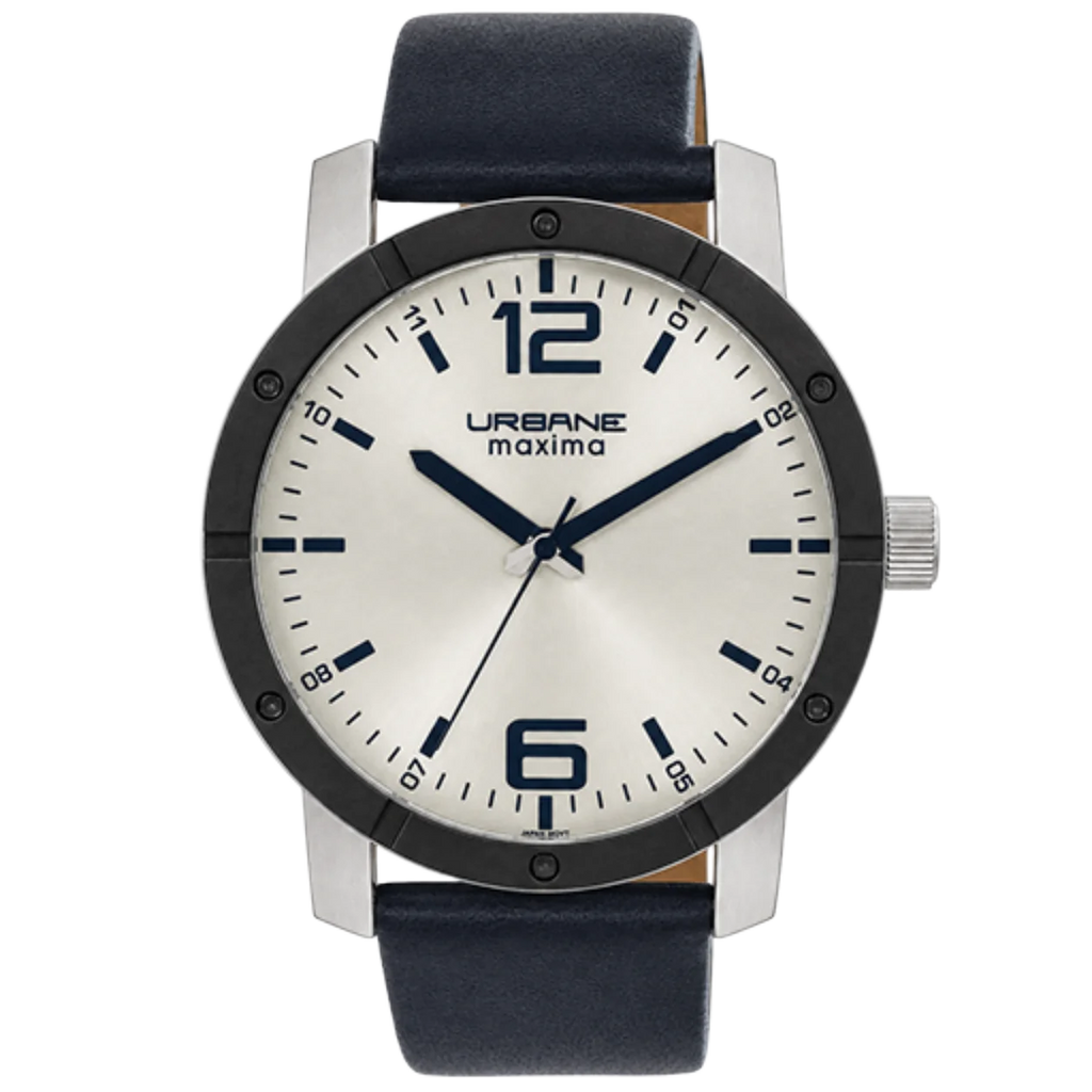 Maxima Urbane Attivo Silver Dial Leather Strap Men's Watch 69721LMGT - view 1