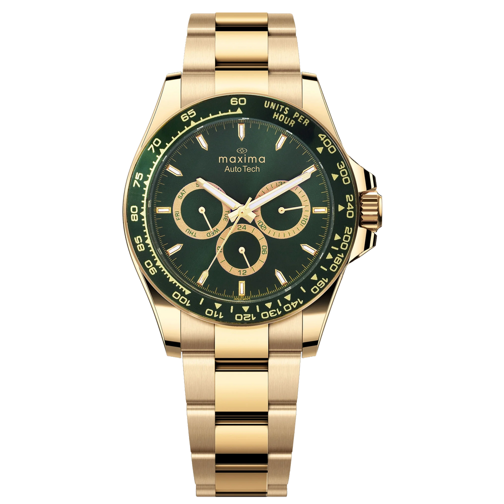 Maxima Apex Multifunction Green Dial Stainless Steel Strap Men's Watch 70764CMGY - view 1