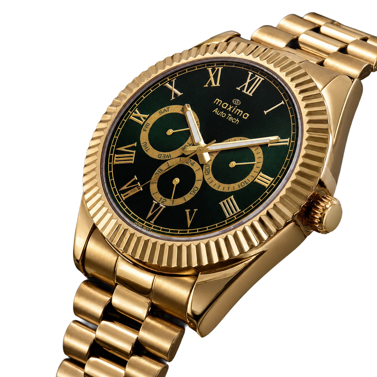 Maxima Analog Green Dial Stainless Steel Strap Men's Watch 70802CMGY - view 2