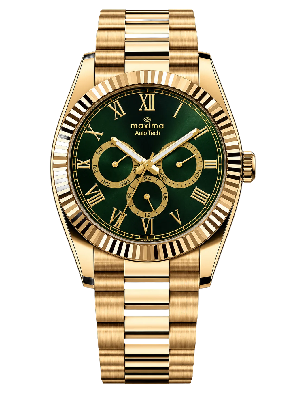 Maxima Analog Green Dial Stainless Steel Strap Men's Watch 70802CMGY - view 1