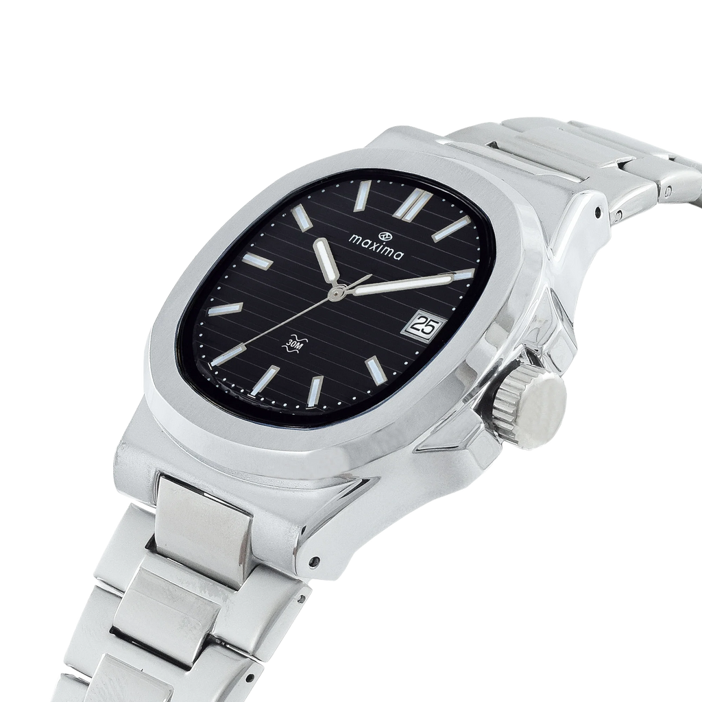 Maxima Apex Black Dial Stainless Steel Strap Men's Watch 70860CMGI - view 2