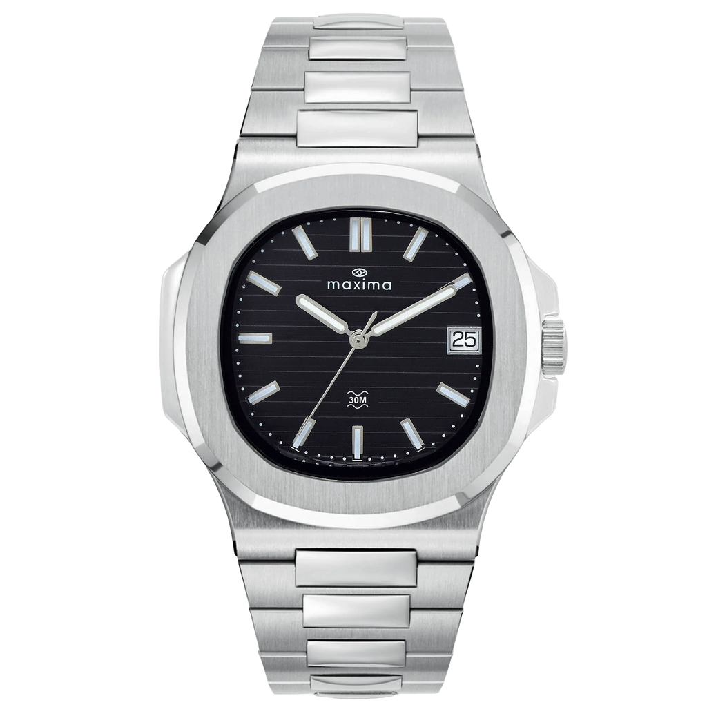 Maxima Apex Black Dial Stainless Steel Strap Men's Watch 70860CMGI - view 1