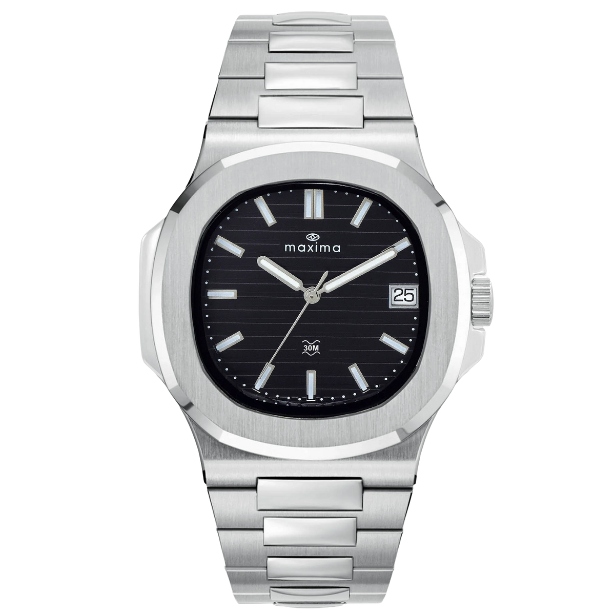 Maxima Apex Black Dial Stainless Steel Strap Men's Watch 70860CMGI - view 1