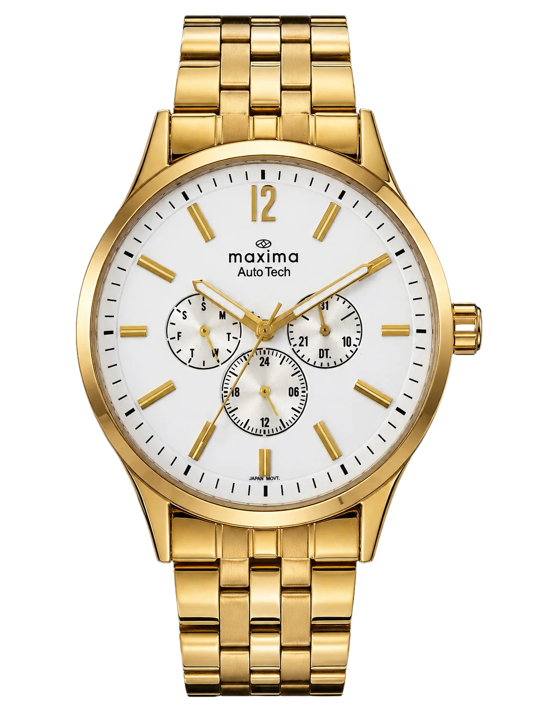 Maxima Apex Multifunction White Dial Stainless Steel Strap Men's Watch 71171CMGY - view 1